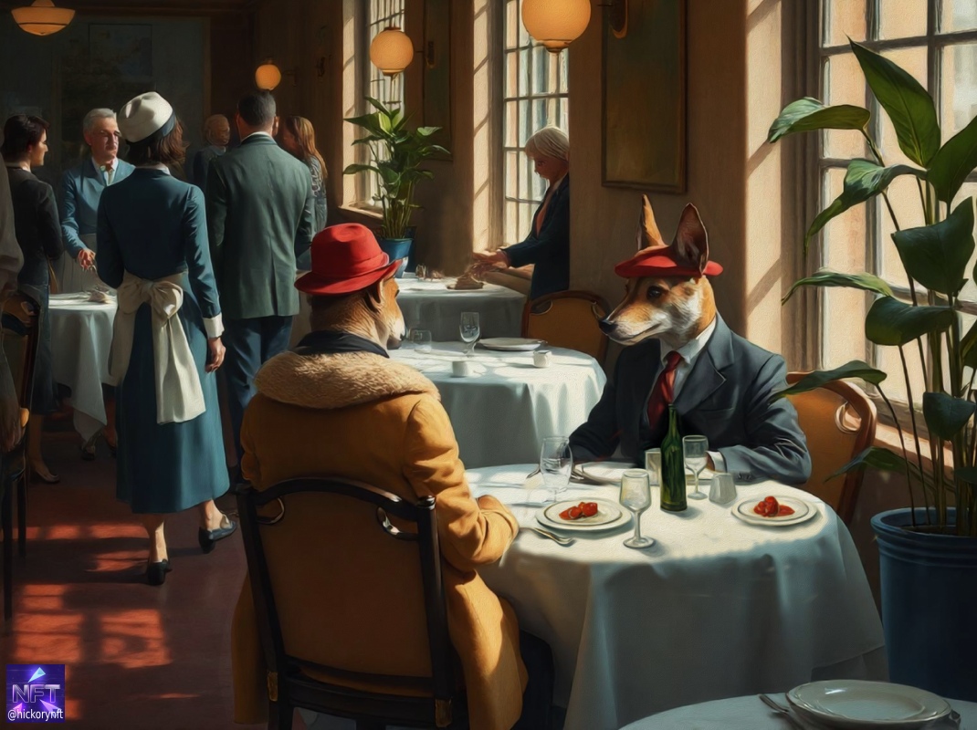 Cozy Restaurant - exclusive 1/1 vintage insprired Art NFT.